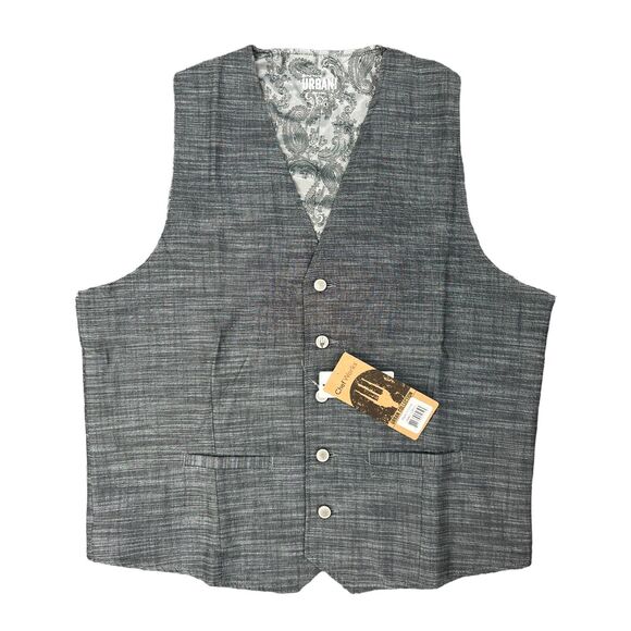 Chef Works Waitstaff Vest Mens L Large Gray Button Up Urban Collection Server - Picture 1 of 8